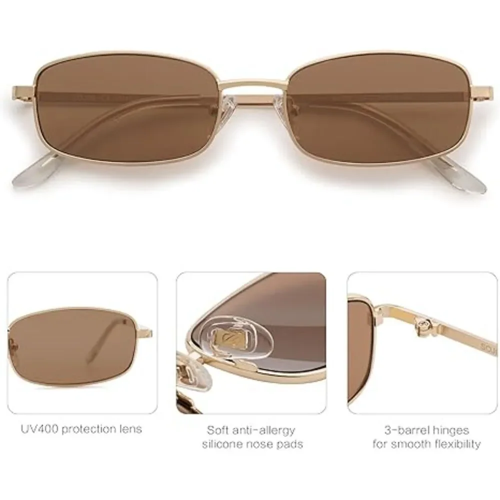Trendy Small Y2K Rectangle Sunglasses for Women and Men Retro SJ1187